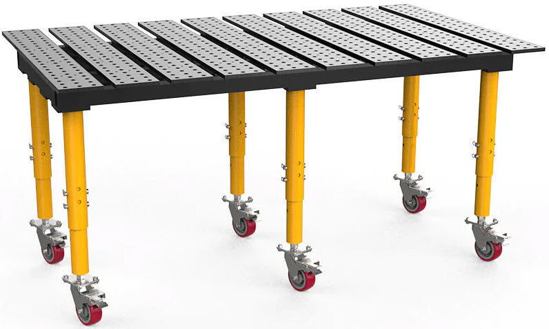 BUILDPRO MAX Slotted Welding Table 6.5' x 4' (Standard) w/Adjustable Legs & Casters TMRC57846