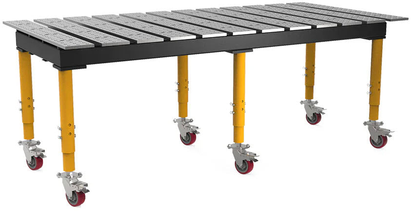 BUILDPRO MAX Slotted Welding Table 8' x 4' (Standard) w/Adjustable Legs & Casters TMRC59446