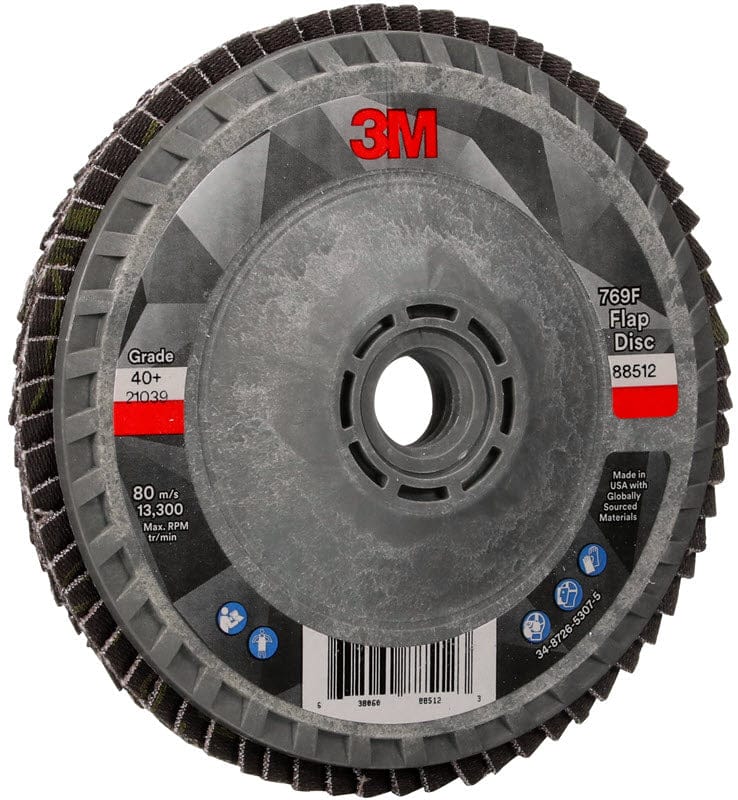 3M Abrasives 3M 769F Flap Disc 4 1/2" X 5/8-11 Type 27 Grade 40+ 88512