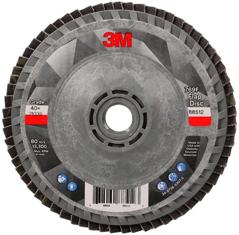3M Abrasives 3M 769F Flap Disc 4 1/2" X 5/8-11 Type 27 Grade 40+ 88512