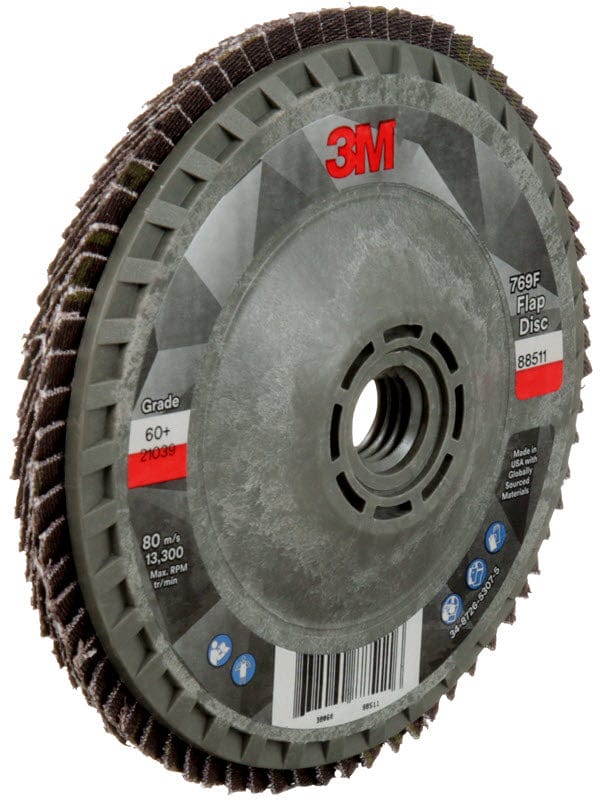 3M Abrasives 3M 769F Flap Disc 4 1/2" X 5/8-11 Type 27 Grade 60+ 88511