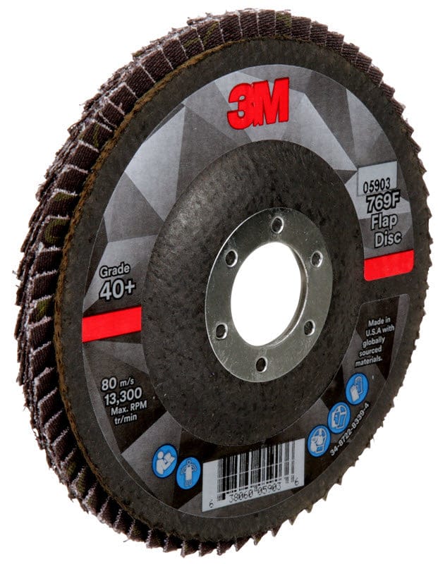 3M Abrasives 3M 769F Flap Disc 4 1/2" X 7/8" Type 27 Grade 40+ 05903