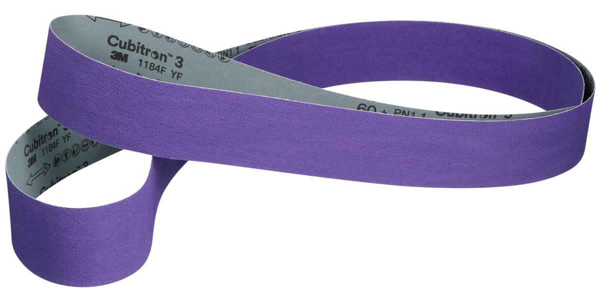 3M Abrasives 60+ Grit 3M Cubitron™ 3 Cloth Belt 1184F 3" x 132" - YF Weight Film-Lok Single-Flex