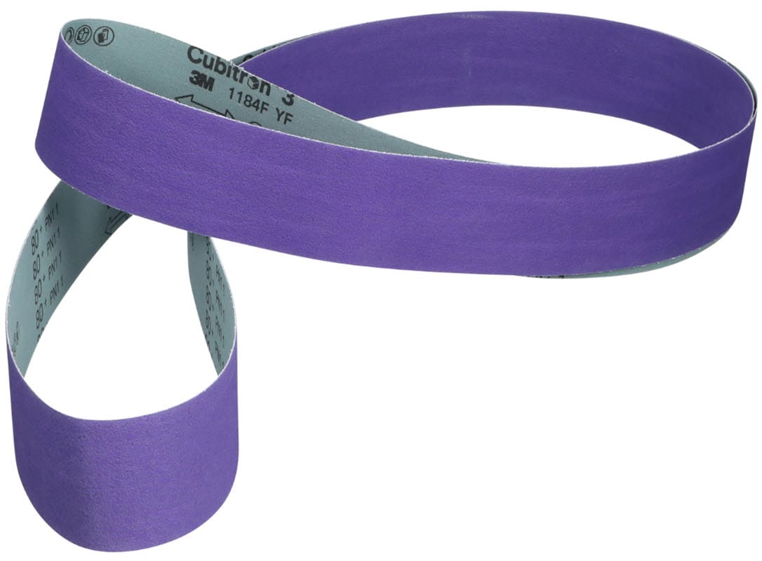 3M Abrasives 80+ Grit 3M Cubitron™ 3 Cloth Belt 1184F 3" x 132" - YF Weight Film-Lok Single-Flex