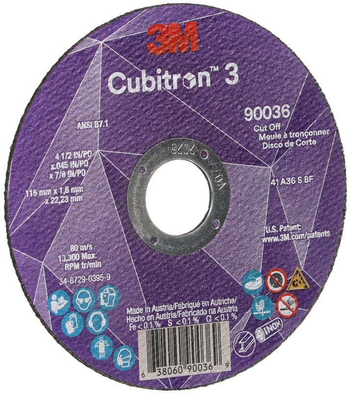 3M Abrasives 3M Cubitron 3 Cut-Off Wheel - 4 1/2" X .045" X 7/8" Type 1 90036