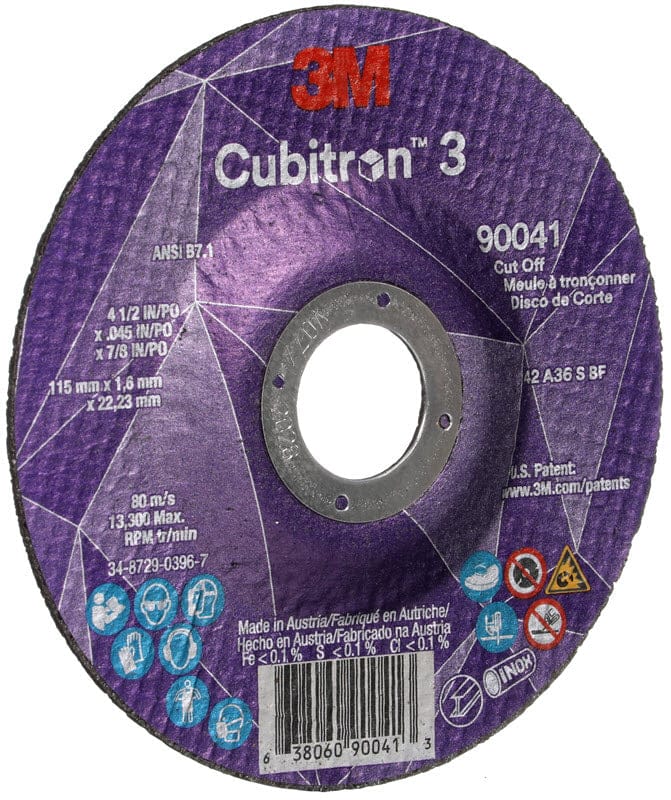3M Abrasives 3M Cubitron 3 Depressed Center Cut-Off Wheel - 4 1/2" X .045" X 7/8" Type 27 90041