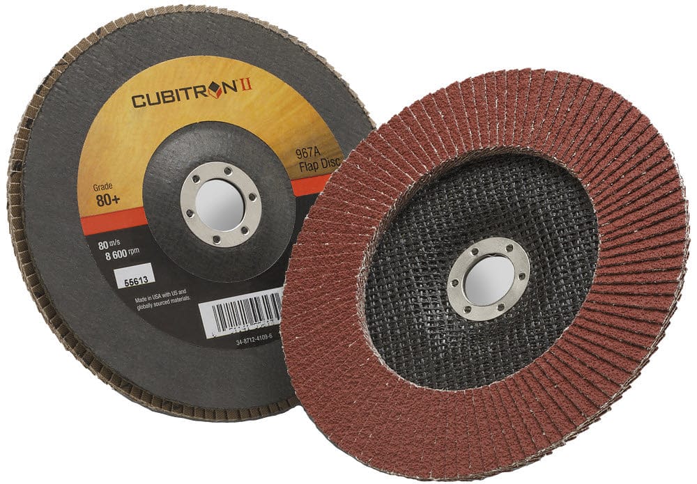 3M Abrasives 3M Cubitron II Flap Disc 967A 7" Type 27 Grade 80+ 55613
