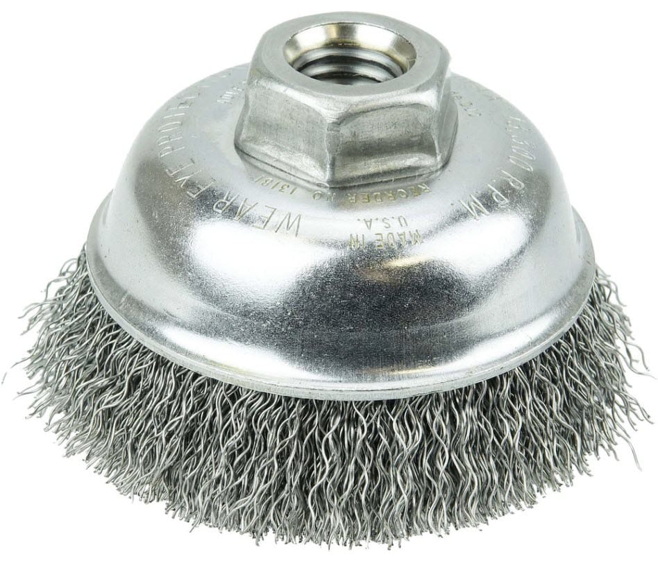 Weiler Cup Brush - 3-1/2" Crimped Steel Wire 13181