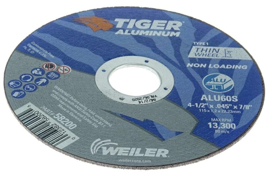 Weiler Abrasives Weiler Tiger Aluminum Cutting Wheel - 4 1/2" X .045" Type 1 58200