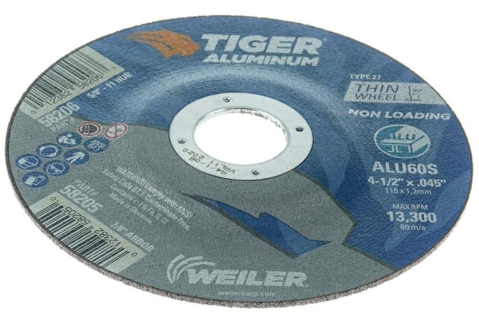 Weiler Abrasives Weiler Tiger Aluminum Cutting Wheel - 4 1/2" X .045" Type 27 58205