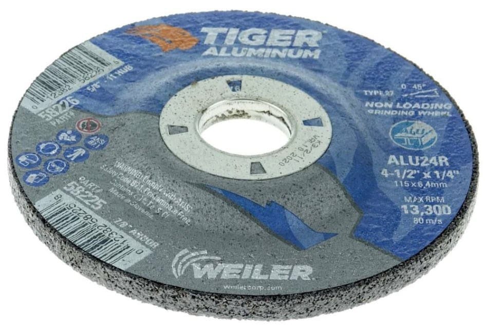 Weiler Abrasives Weiler Tiger Aluminum Grinding Wheel - 4 1/2" X 1/4" Type 27 58225