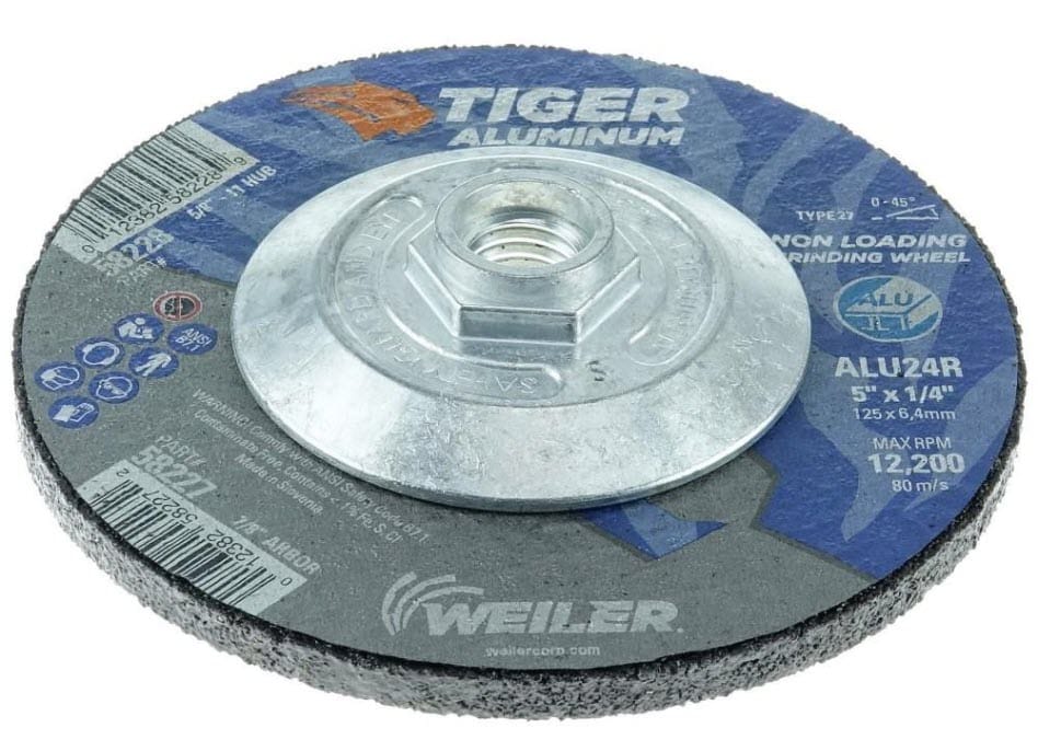 Weiler Abrasives Weiler Tiger Aluminum Grinding Wheel w/Hub - 5" X 1/4" Type 27 58228