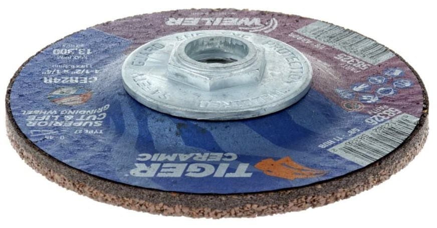 Weiler Abrasives Weiler Tiger Ceramic Grinding Wheel w/Hub - 4 1/2" X 1/4" Type 27 58326