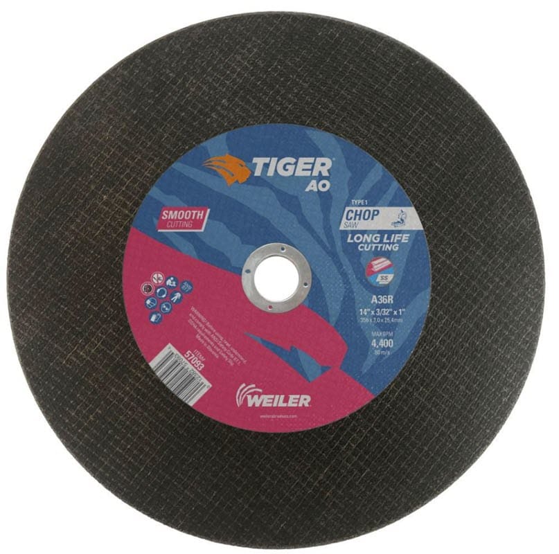 Weiler Abrasives Weiler Tiger Chop Saw Cutting Wheel - 14" X 3/32" Type 1 57093