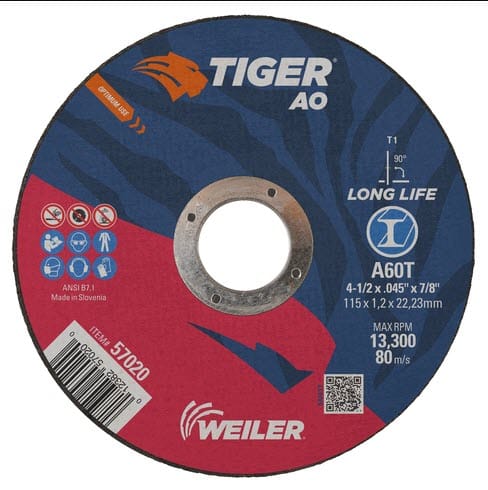 Weiler Tiger Cutting Wheel - 4 1/2" X .045" Type 1 57020