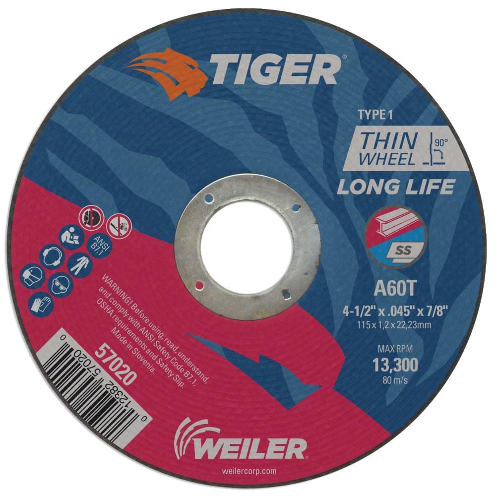 Weiler Tiger Cutting Wheel - 4 1/2" X .045" Type 1 57020