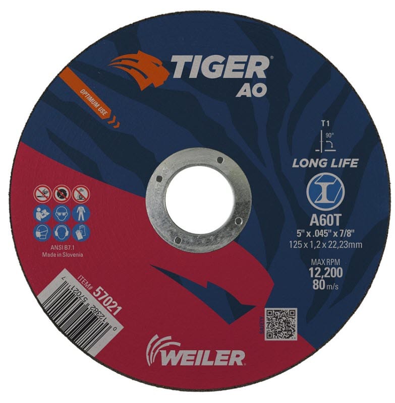 Weiler Abrasives Weiler Tiger Cutting Wheel - 5" X .045" Type 1 57021