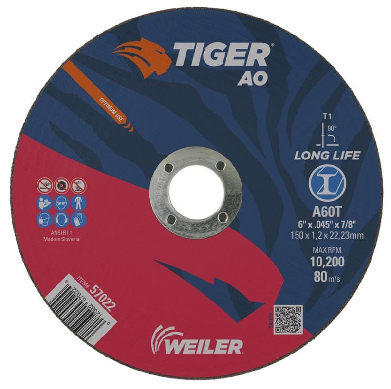 Weiler Tiger Cutting Wheel - 6" X .045" Type 1 57022