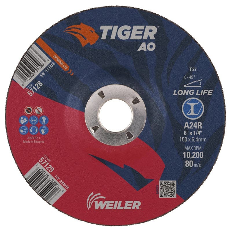 Weiler Abrasives Weiler Tiger Grinding Wheel - 6" X 1/4" Type 27 57129