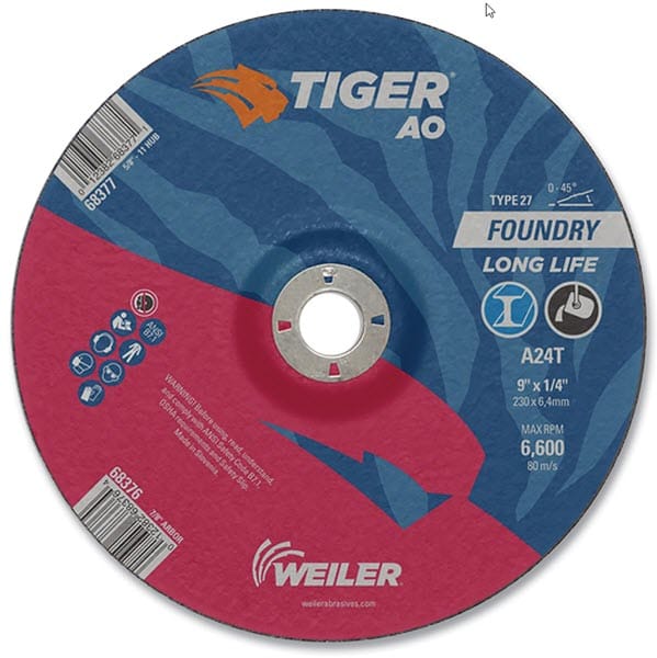 Weiler Abrasives Weiler Tiger Grinding Wheel - 9" X 1/4" Type 27 68376