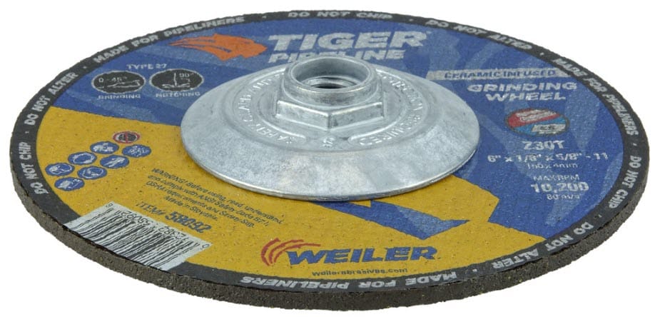 Weiler Abrasives Weiler Tiger Pipeliner Grinding Wheel - 6" X 1/8" Type 27 58092