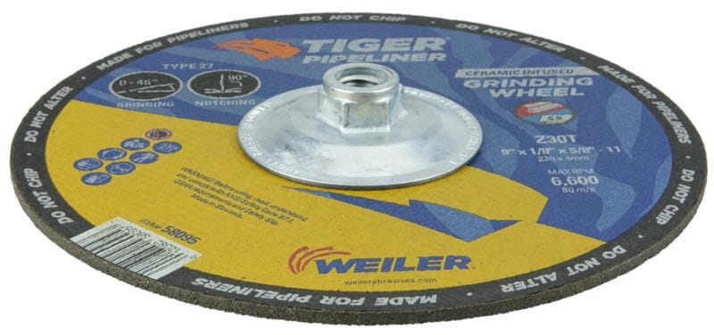 Weiler Abrasives Weiler Tiger Pipeliner Grinding Wheel - 9" X 1/8" Type 27 58095