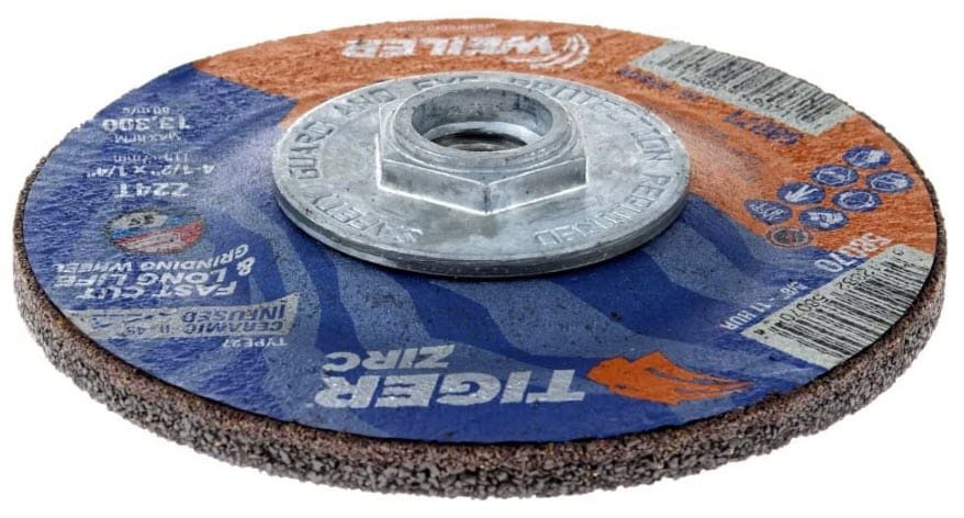Weiler Abrasives Weiler Tiger Zirc Grinding Wheel w/Hub - 4 1/2" X 1/4" Type 27 58070