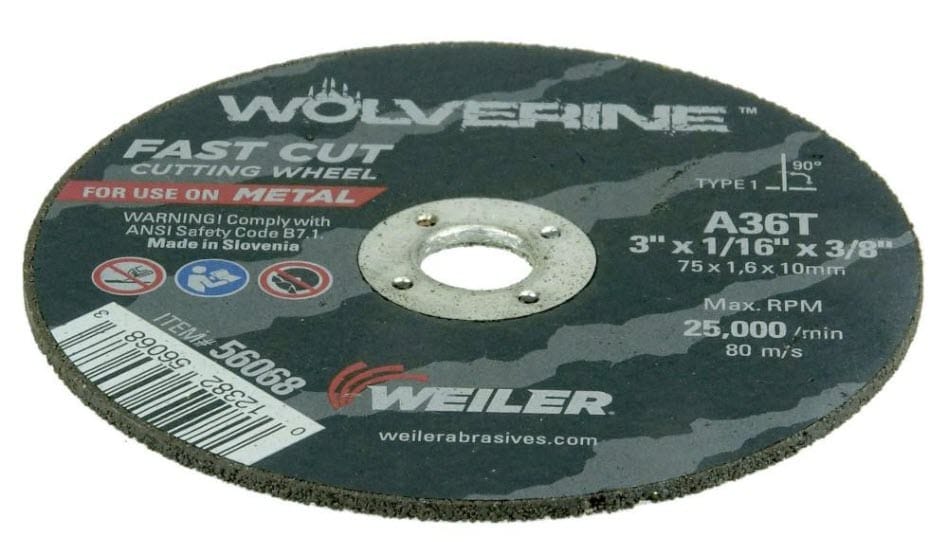Weiler Abrasives Weiler Wolverine Cutting Wheel - 3" X 1/16" Type 1 56068