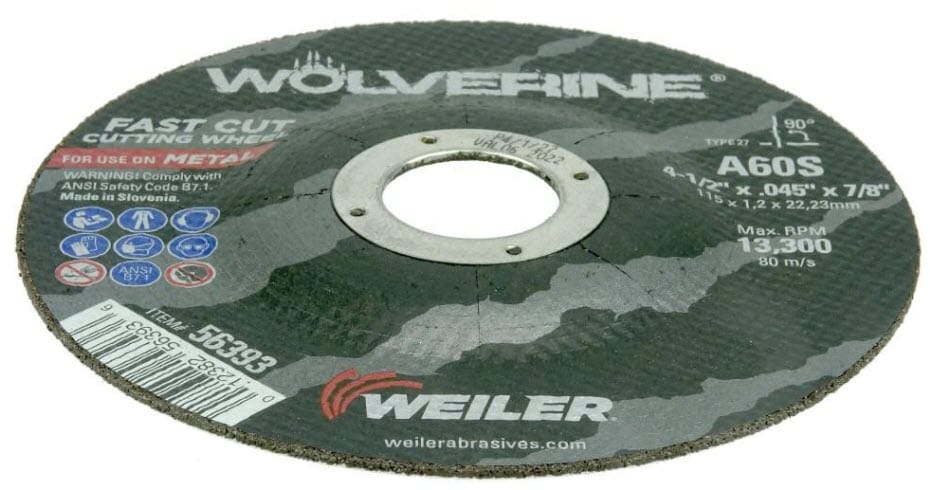 Weiler Abrasives Weiler Wolverine Cutting Wheel - 4 1/2" X .045" Type 27 56393