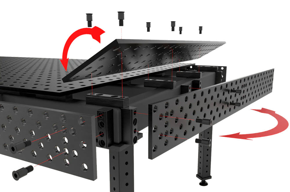 BUILDPRO Alpha 5/8 Adjustable Welding Table 6' x 4' TA5-7248Q-B1