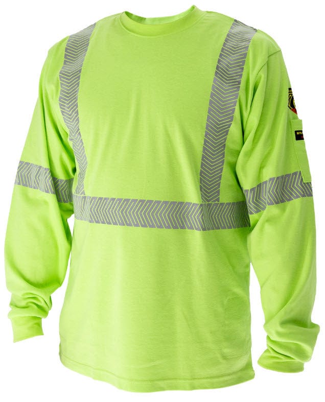 Black Stallion Clothing Black Stallion Flame Resistant Hi Vis Lime Cotton T-Shirt TF2511-LM