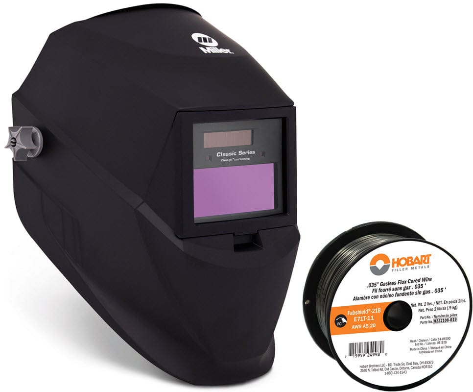 none Bundle Miller Classic Welding Helmet PLUS 2# Spool Flux-Cored Wire