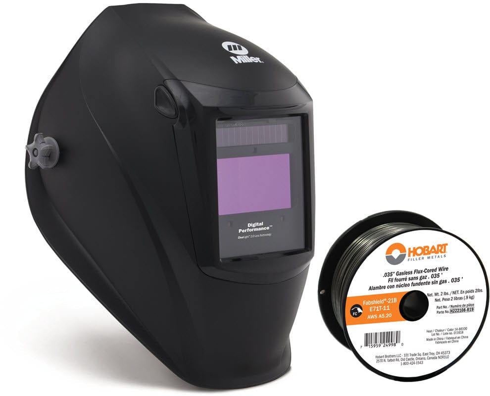 none Bundle Miller Digital Performance Welding Helmet PLUS 2# Spool Flux-Cored Wire