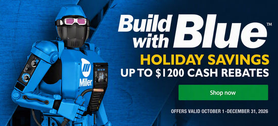 Miller Build with Blue holiday savings promotion offering up to 1200 dollars in cash rebates