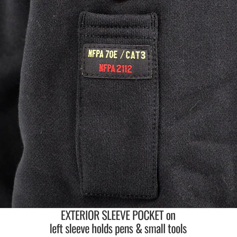 Black Stallion Clothing Black Stallion AR/FR Black Cotton Hooded Sweatshirt JF1331-BK