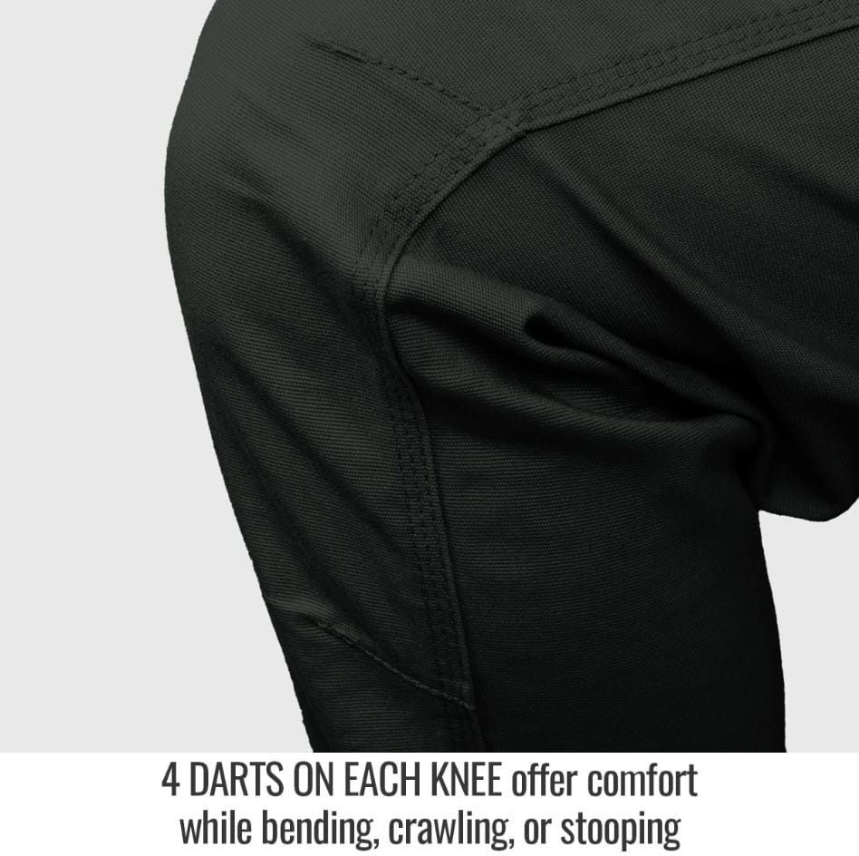 Black Stallion work pants featuring four darts on the knee for flexibility