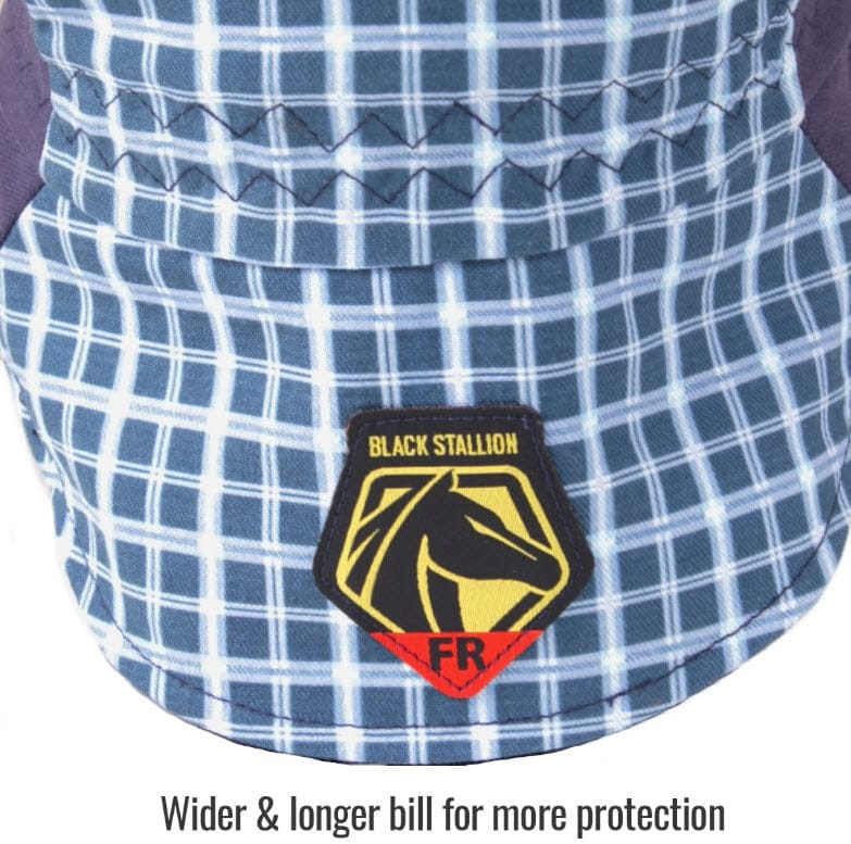 Black Stallion Clothing Black Stallion Blue Plaid Welding Cap AH1730-BL