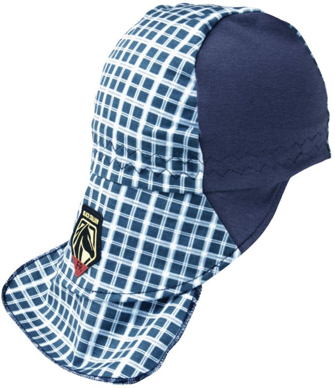 Black Stallion Clothing Black Stallion Blue Plaid Welding Cap AH1730-BL