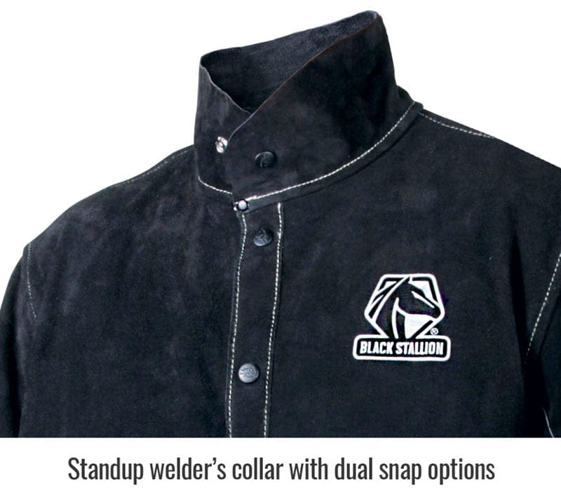 Black Stallion Clothing Black Stallion Color Block Leather Welding Jacket JL1030-BB