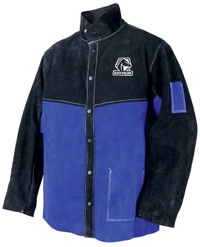 Black Stallion Clothing Black Stallion Color Block Leather Welding Jacket JL1030-BB