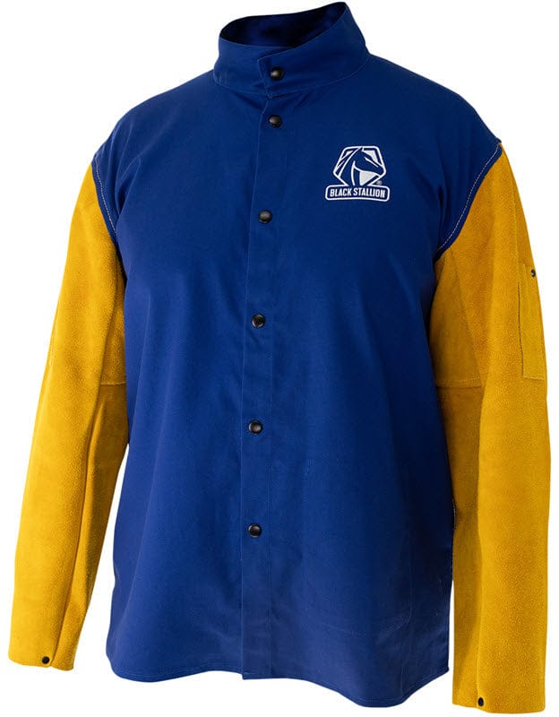 Black Stallion Clothing Black Stallion CORE FR Cotton/Cowhide Leather Hybrid Welding Jacket JH3040-RB