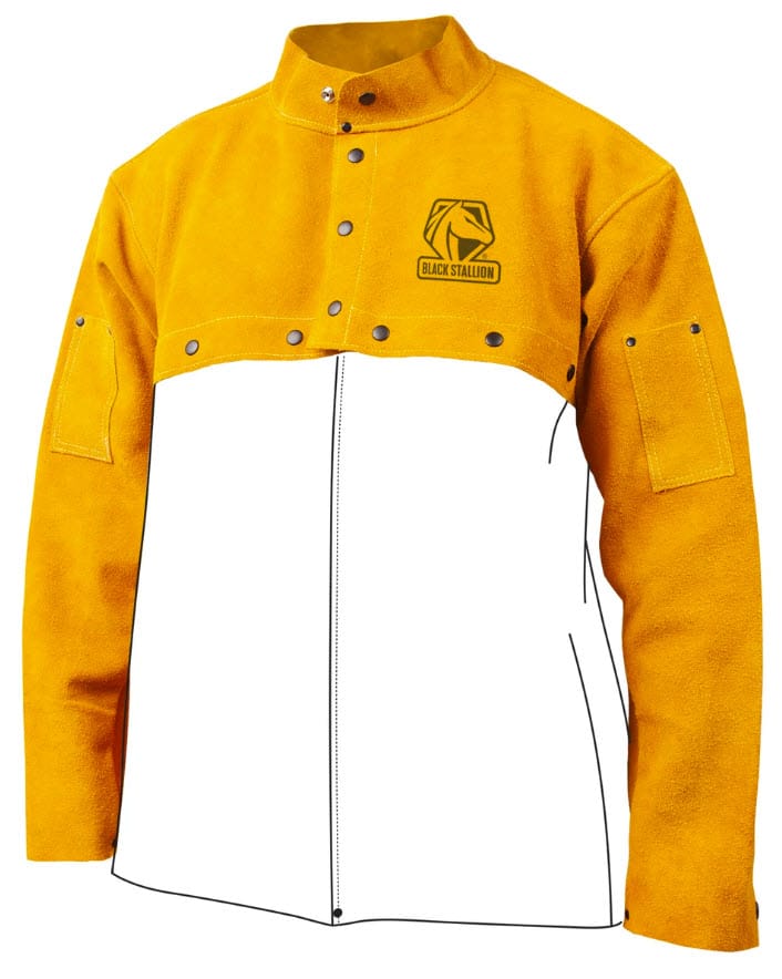 Black Stallion yellow leather welding cape sleeve