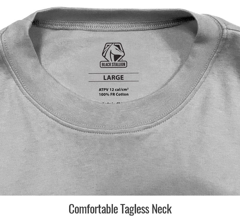 Black Stallion Clothing Black Stallion Flame Resistant 7 oz. Gray Cotton T-Shirt TF2510-GY