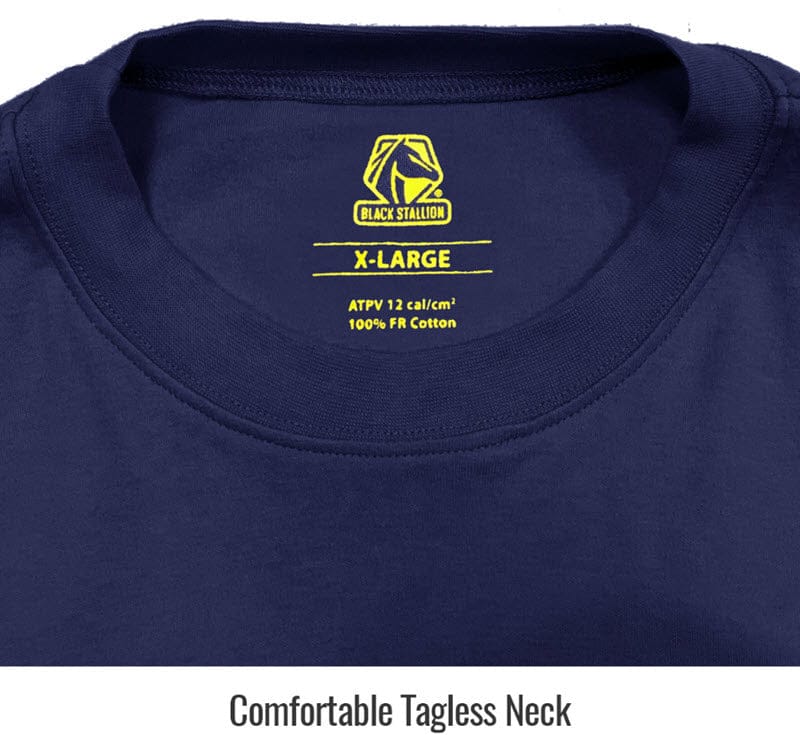 Black Stallion Clothing Black Stallion Flame Resistant 7 oz. Navy Cotton T-Shirt TF2510-NV