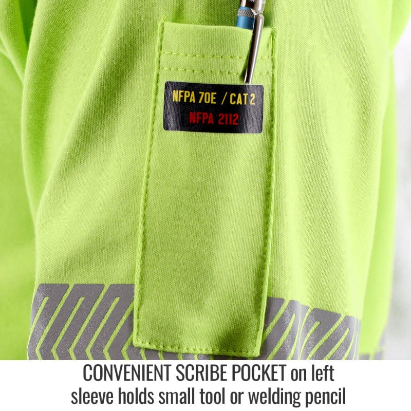 Black Stallion Clothing Black Stallion Flame Resistant Hi Vis Lime Cotton T-Shirt TF2511-LM