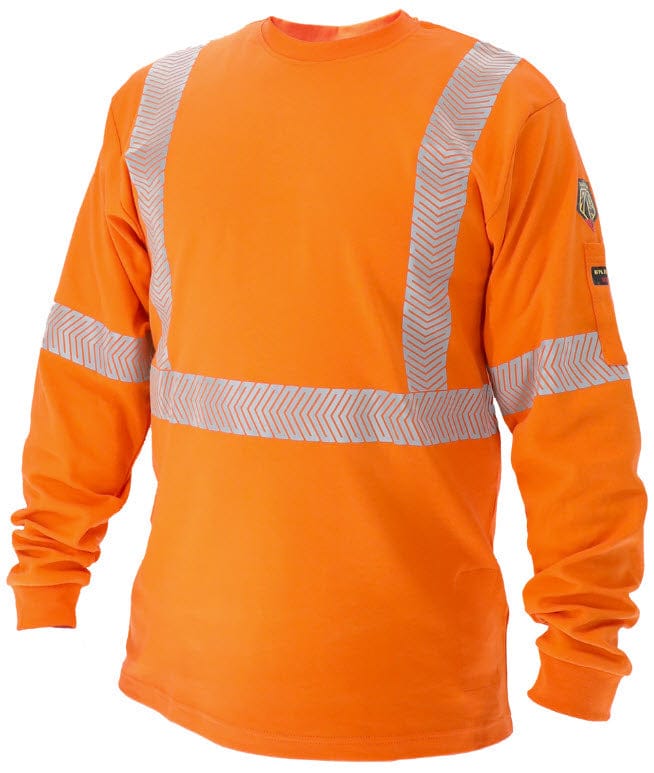 Black Stallion Clothing Black Stallion Flame Resistant Hi Vis Orange Cotton T-Shirt TF2511-OR