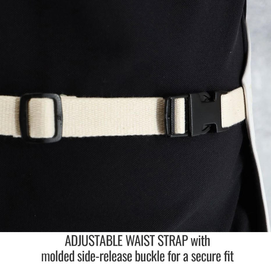 Black Stallion apron adjustable waist strap with molded side release buckle
