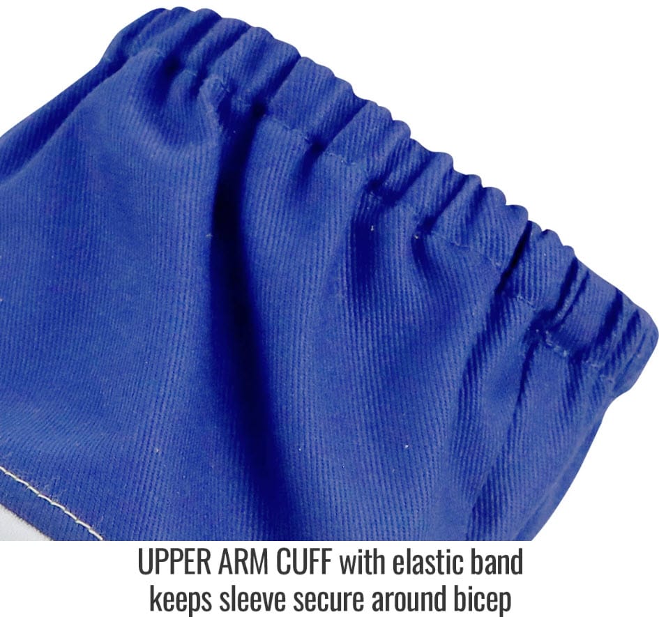 Black Stallion blue protective sleeve with elastic upper arm cuff