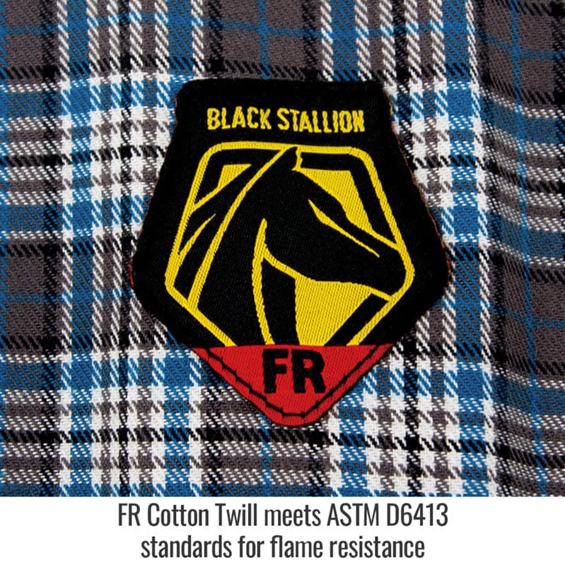 Black Stallion Clothing Black Stallion Gray Plaid FR Cotton Work Shirt FS9-PGY
