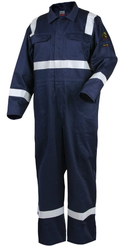 Black Stallion Clothing Black Stallion HI-VIS Deluxe FR Cotton Navy Coveralls CF2216-NV